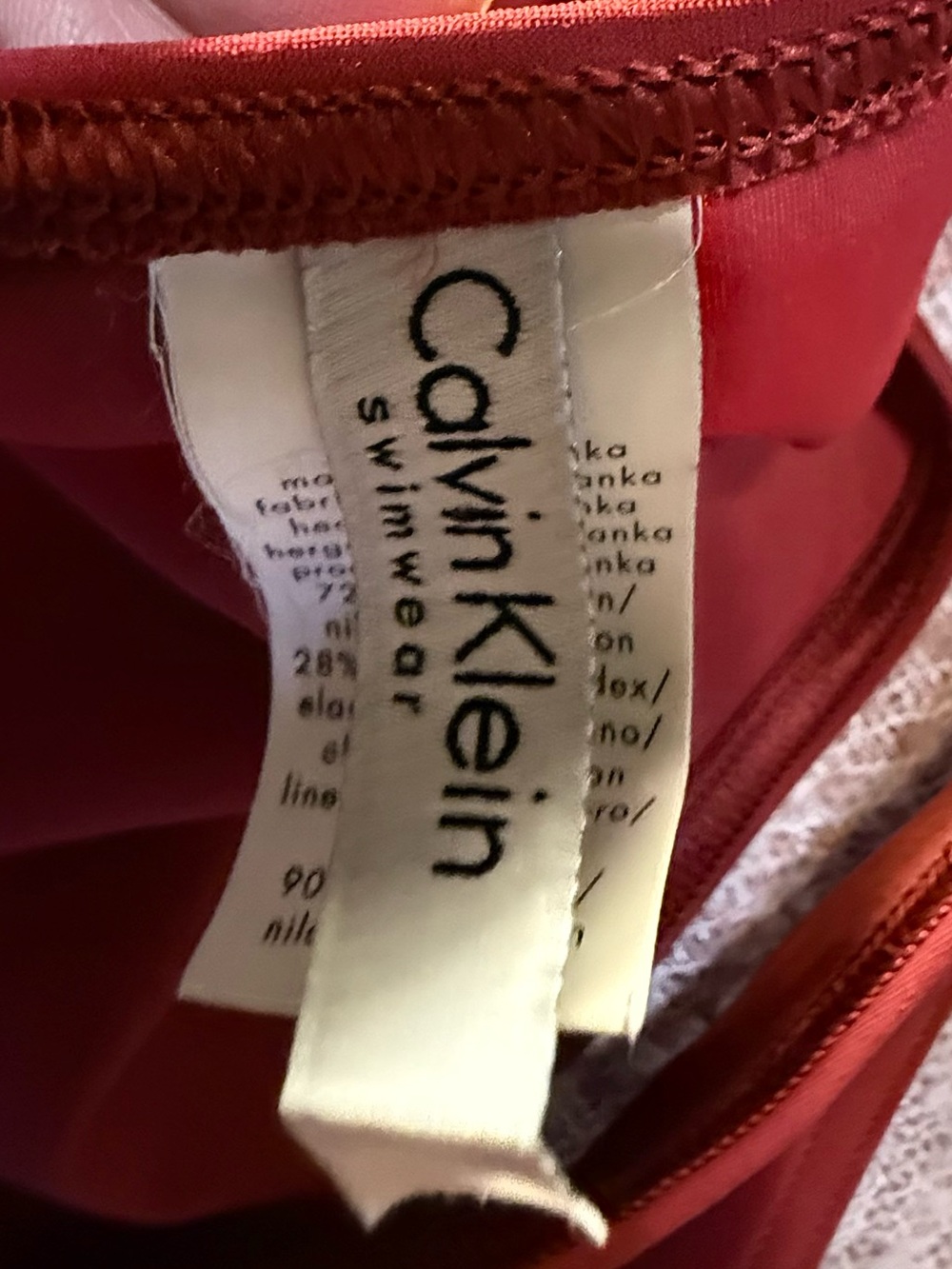Calvin Klein 2 Pc Terracotta Swim Set Tankini Bikini Size 16 bathing suit CK - Picture 5 of 16